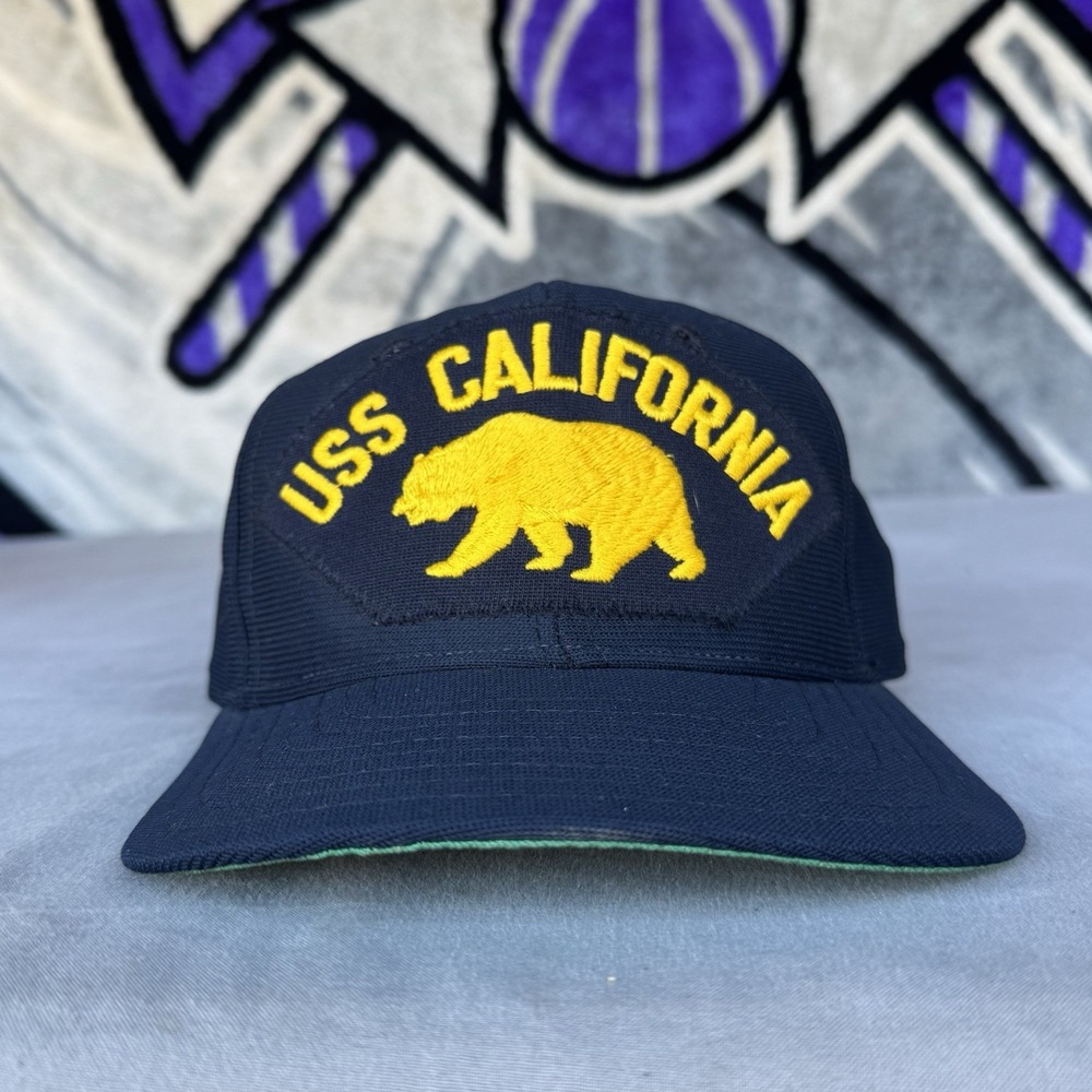 Vintage New Era USS California Golden Bear Black One-Size Baseball Cap/Hat